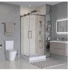 Душевой уголок BelBagno Marino-2-A-2-90-C-GM 90x90, профиль оружейная сталь, стекло прозрачное