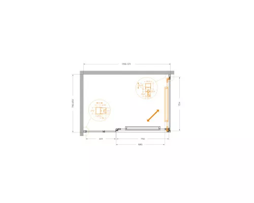 Душевой уголок CEZARES LUX-AH-FS-11-120/80-C-CR, 120х80 см, профиль хром глянцевый, стекло прозрачное