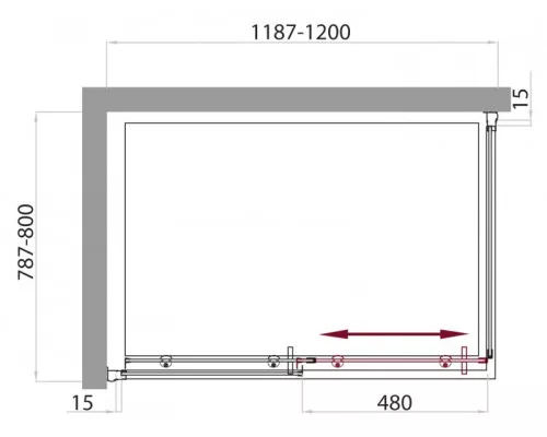 Душевой уголок BelBagno UNO-AH-1-120/80-M-Cr