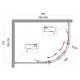Душевой уголок BelBagno UNO-195-RH-2-100/80-C-Cr