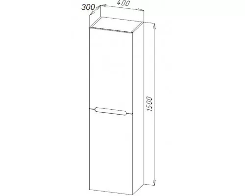 Шкаф подвесной, левосторонний BelBagno ETNA-1500-2A-SC-RG-P-L