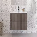 Тумба с раковиной подвесная 60 см, BelBagno UNO-MINI-600-2C-SO-СO Бежевый матовый, раковина белая BB-8099-3-60 Тумба с раковиной подвесная 60 см, BelBagno UNO-MINI-600-2C-SO-СO Бежевый матовый, раковина белая BB-8099-3-60