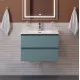 Тумба с раковиной подвесная BelBagno KRAFT-600-2C-SO-AO, 60 см, Голубой Матовый, раковина белая BB-8099-60