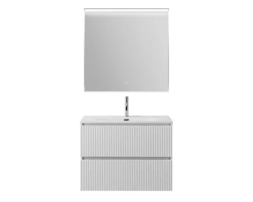 Тумба с раковиной подвесная 80 см, BelBagno UNO-800-2C-SO-BO Bianco Opaco, раковина белая BB-8099-80