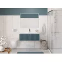 Тумба с раковиной подвесная 100 см, BelBagno UNO-1000-1C-SO-AO Голубой матовый, раковина белая BB-8099-100