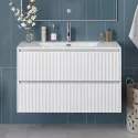 Тумба с раковиной подвесная 100 см, BelBagno UNO-1000-2C-SO-BO Bianco Opaco, раковина белая BB-8099-100