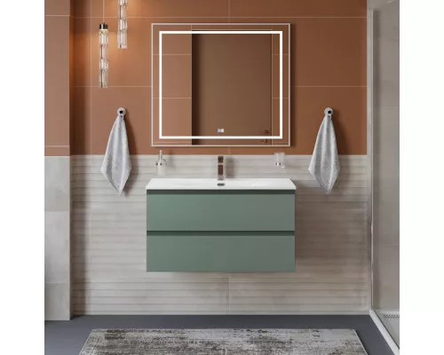 Тумба с раковиной подвесная BelBagno KRAFT-900-2C-SO-VO, 90 см, Еловый Матовый, раковина белая BB-8099-90