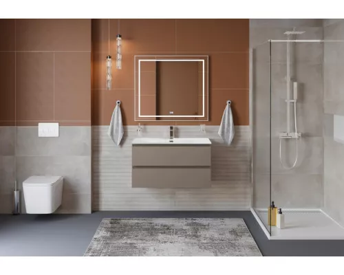 Тумба с раковиной подвесная BelBagno KRAFT-800-2C-SO-CO, 80 см, Бежевый Матовый, раковина белая BB-8099-80