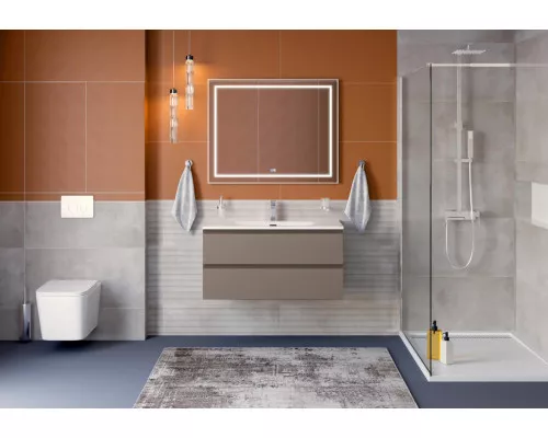 Тумба с раковиной подвесная BelBagno KRAFT-900-2C-SO-CO, 90 см, Бежевый Матовый, раковина белая BB-8099-90