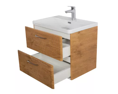 Подвесная тумба с раковиной Belbagno DUE 60 см Rovere Nature DUE-600-2C-SO-RN-P + BB-8076-3-60