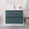 Тумба с раковиной подвесная 90 см, BelBagno UNO-900-2C-SO-AO Голубой матовый, раковина белая BB-8099-90