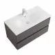 Тумба с раковиной подвесная BelBagno KRAFT-1000-2C-SO-GSO, 100см, Темно-Серый Матовый, раковина белая BB-8099-100