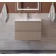 Тумба с раковиной подвесная BelBagno KRAFT-700-2C-SO-CO, 70 см, Бежевый Матовый, раковина белая BB-8099-70