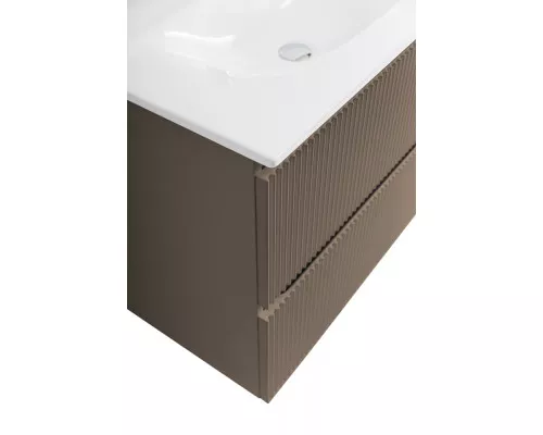 Тумба с раковиной подвесная 90 см, BelBagno UNO-900-2C-SO-CO Бежевый матовый, раковина белая BB-8099-90