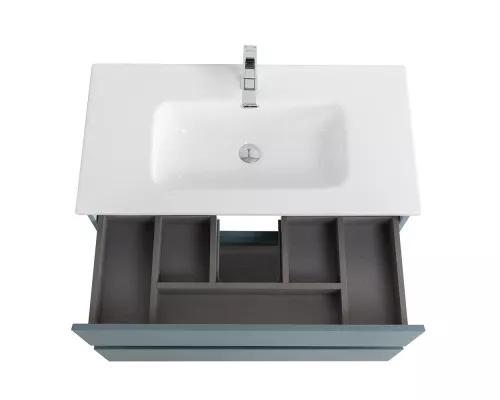 Тумба с раковиной подвесная BelBagno KRAFT-800-2C-SO-AO, 80 см, Голубой Матовый, раковина белая BB800ETL