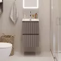 Тумба с раковиной подвесная 40 см, BelBagno UNO-MINI-400-2C-SO-CO Бежевый матовый, раковина белая BB-8099-3-40 Тумба с раковиной подвесная 40 см, BelBagno UNO-MINI-400-2C-SO-CO Бежевый матовый, раковина белая BB-8099-3-40
