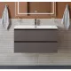 Тумба с раковиной подвесная BelBagno KRAFT-1000-2C-SO-GSO, 100см, Темно-Серый Матовый, раковина белая BB-8099-100