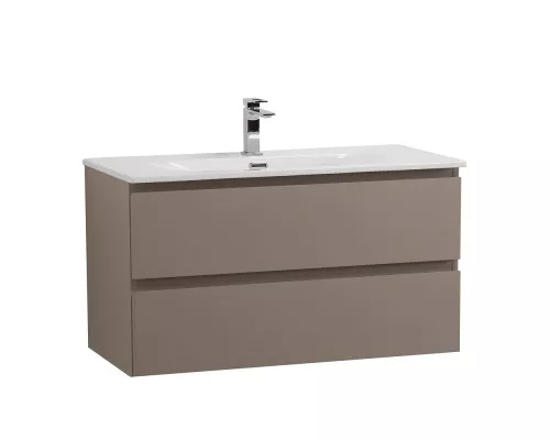 Тумба с раковиной подвесная BelBagno KRAFT-1000-2C-SO-CO, 100 см, Бежевый Матовый, раковина белая BB-8099-100