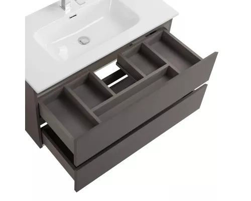 Тумба с раковиной подвесная BelBagno KRAFT-800-2C-SO-GSO, 80 см, Темно-Серый Матовый, раковина белая BB800ETL