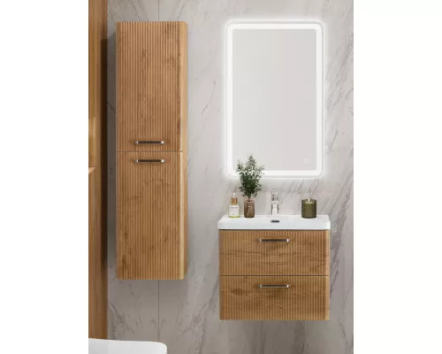 Подвесная тумба с раковиной Belbagno DUE 60 см Rovere Nature DUE-600-2C-SO-RN-P + BB-8076-3-60