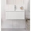 Тумба с раковиной подвесная 100 см, BelBagno UNO-1000-1C-SO-BO Bianco Opaco, раковина белая BB-8099-100