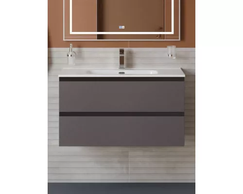 Тумба с раковиной подвесная BelBagno KRAFT-800-2C-SO-GSO, 80 см, Темно-Серый Матовый, раковина белая BB800ETL