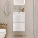 Тумба с раковиной подвесная 40 см, BelBagno UNO-MINI-400-2C-SO-BO Белая матовая, раковина белая BB-8099-3-40 Тумба с раковиной подвесная 40 см, BelBagno UNO-MINI-400-2C-SO-BO Белая матовая, раковина белая BB-8099-3-40