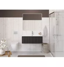 Тумба с раковиной подвесная 100 см, BelBagno UNO-1000-1C-SO-GSO Темно-Серый матовый, раковина белая BB-8099-100