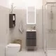 Тумба с раковиной подвесная 40 см, BelBagno UNO-MINI-400-2C-SO-GSO Темно-Серый матовый, раковина белая BB-8099-3-40