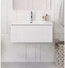 Тумба с раковиной подвесная 80 см, BelBagno UNO-800-1C-SO-BO Bianco Opaco, раковина белая BB-8099-80