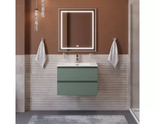 Тумба с раковиной подвесная BelBagno KRAFT-600-2C-SO-VO, 60 см, Еловый Матовый, раковина белая BB-8099-600