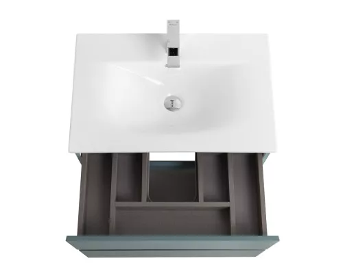 Тумба с раковиной подвесная BelBagno KRAFT-600-2C-SO-AO, 60 см, Голубой Матовый, раковина белая BB-8099-60