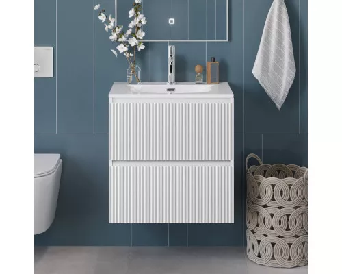 Тумба с раковиной подвесная 70 см, BelBagno UNO-700-2C-SO-BO Bianco Opaco, раковина белая BB-8099-70