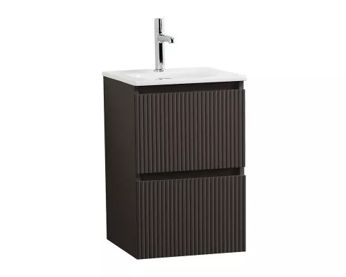 Тумба с раковиной подвесная 40 см, BelBagno UNO-MINI-400-2C-SO-GSO Темно-Серый матовый, раковина белая BB-8099-3-40