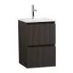 Тумба с раковиной подвесная 40 см, BelBagno UNO-MINI-400-2C-SO-GSO Темно-Серый матовый, раковина белая BB-8099-3-40