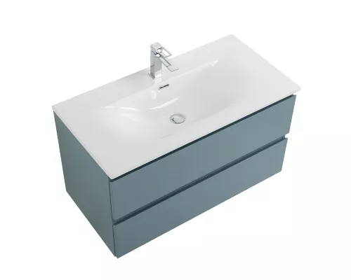 Тумба с раковиной подвесная BelBagno KRAFT-800-2C-SO-AO, 80 см, Голубой Матовый, раковина белая BB-8099-80