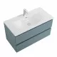 Тумба с раковиной подвесная BelBagno KRAFT-800-2C-SO-AO, 80 см, Голубой Матовый, раковина белая BB-8099-80