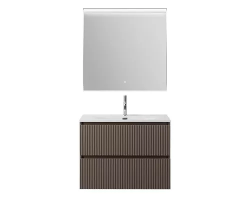 Тумба с раковиной подвесная 90 см, BelBagno UNO-900-2C-SO-CO Бежевый матовый, раковина белая BB-8099-90