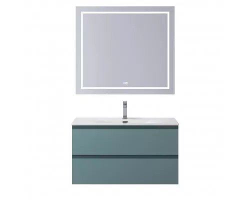 Тумба с раковиной подвесная BelBagno KRAFT-900-2C-SO-AO, 90 см, Голубой матовый, раковина белая BB-8099-90