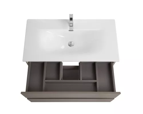 Тумба с раковиной подвесная BelBagno KRAFT-900-2C-SO-CO, 90 см, Бежевый Матовый, раковина белая BB-8099-90