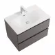 Тумба с раковиной подвесная BelBagno KRAFT-700-2C-SO-GSO, 70см, Темно-Серый Матовый, раковина белая BB-8099-70
