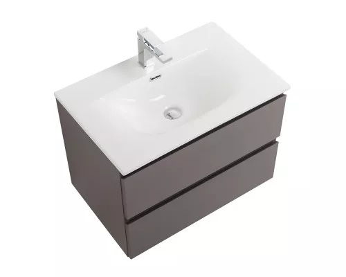 Тумба с раковиной подвесная BelBagno KRAFT-600-2C-SO-GSO, 60см, Темно-Серый Матовый, раковина белая BB-8099-60