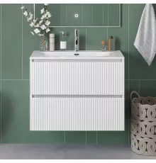 Тумба с раковиной подвесная 70 см, BelBagno UNO-MINI-700-2C-SO-BO Белая матовая, раковина белая BB-8099-3-70