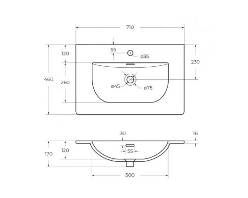 Тумба с раковиной подвесная BelBagno KRAFT-700-2C-SO-VO, 70 см, Еловый Матовый, раковина белая BB-8099-70