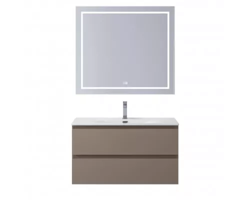 Тумба с раковиной подвесная BelBagno KRAFT-800-2C-SO-CO, 80 см, Бежевый Матовый, раковина белая BB-8099-80