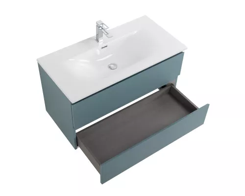 Тумба с раковиной подвесная BelBagno KRAFT-800-2C-SO-AO, 80 см, Голубой Матовый, раковина белая BB-8099-80