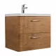 Подвесная тумба с раковиной Belbagno DUE 60 см Rovere Nature DUE-600-2C-SO-RN-P + BB-8076-3-60