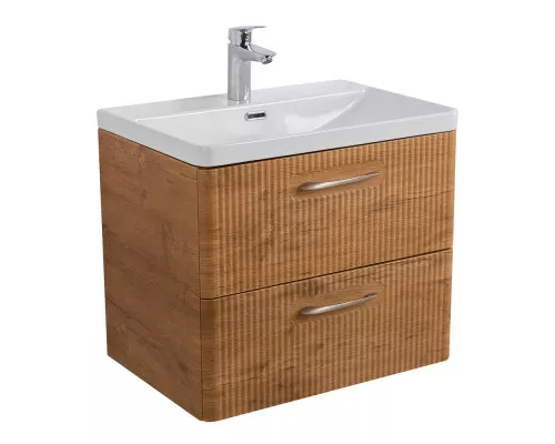 Подвесная тумба с раковиной Belbagno DUE 60 см Rovere Nature DUE-600-2C-SO-RN-P + BB-8076-3-60