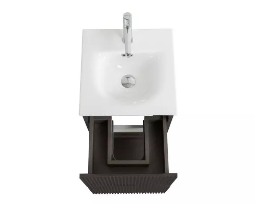 Тумба с раковиной подвесная 40 см, BelBagno UNO-MINI-400-2C-SO-GSO Темно-Серый матовый, раковина белая BB-8099-3-40