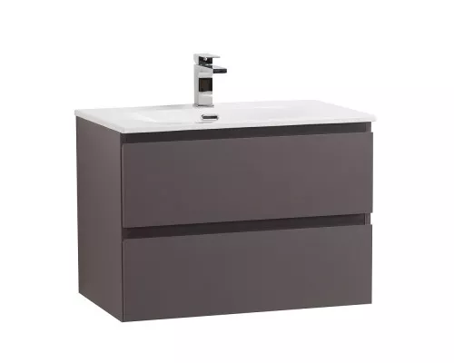 Тумба с раковиной подвесная BelBagno KRAFT-700-2C-SO-GSO, 70см, Темно-Серый Матовый, раковина белая BB-8099-70